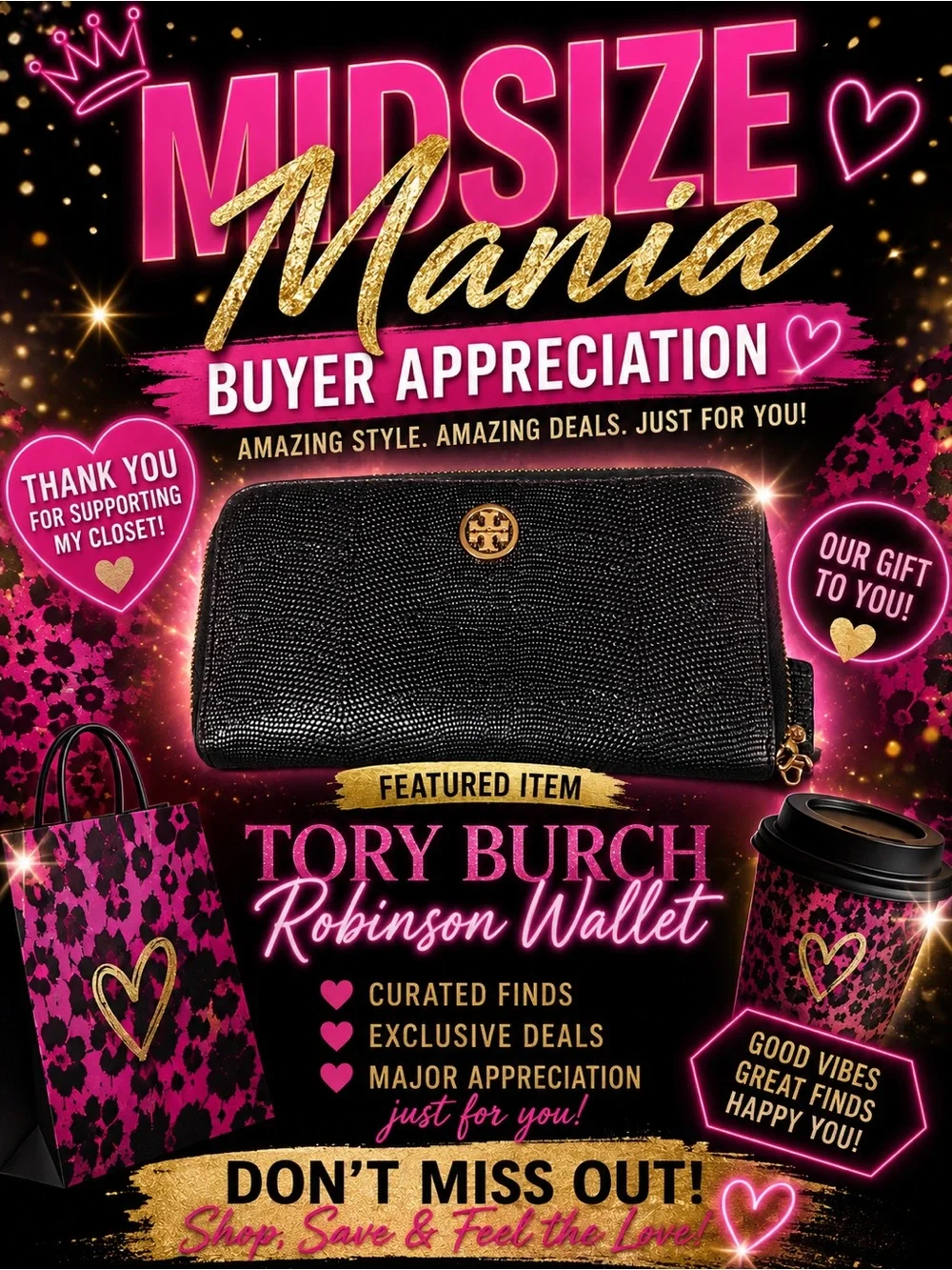 Midsize Mania Tory Burch Buyer Appreciation for Monday, August 17th